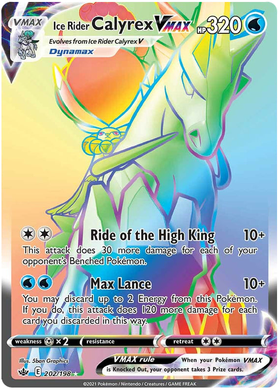 Calyrex #202/198 Secret Rare - Chilling Reign Pokemon card