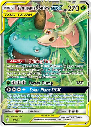 0001 Venusaur & Snivy GX Ultra Rare Cosmic Eclipse