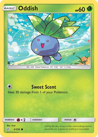 Oddish #2/236 Common - Cosmic Eclipse Pokemon card