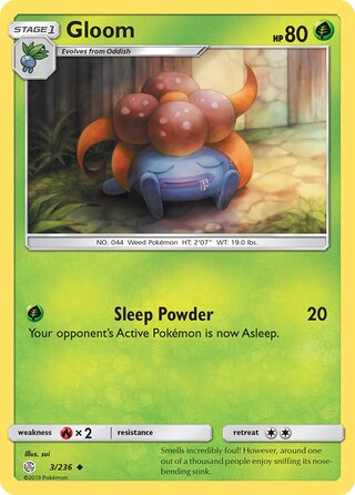 Gloom #3/236 Uncommon - Cosmic Eclipse Pokemon card