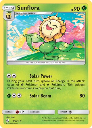 Sunflora #8/236 Rare - Cosmic Eclipse Pokemon card