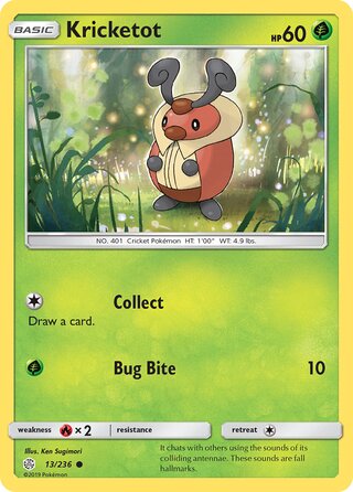 Kricketot #13/236 Common - Cosmic Eclipse Pokemon card