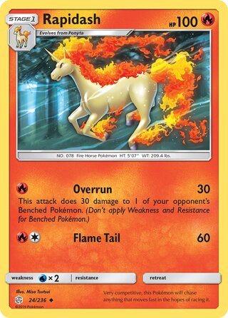 Rapidash #24/236 Uncommon - Cosmic Eclipse Pokemon card