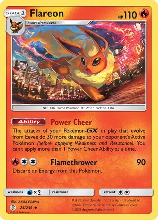 Pokemon Cosmic Eclipse Flareon #25