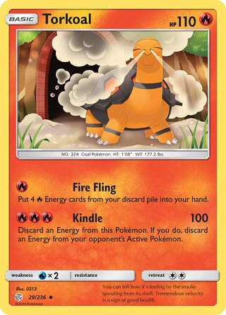 Torkoal #29/236 Uncommon - Cosmic Eclipse Pokemon card
