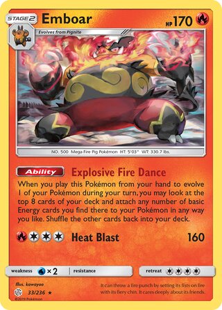 Pokemon Cosmic Eclipse Emboar #33