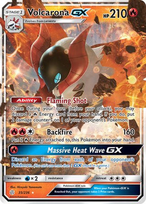 0035 Volcarona GX Ultra Rare Cosmic Eclipse