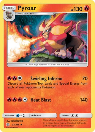 Pyroar #37/236 Uncommon - Cosmic Eclipse Pokemon card