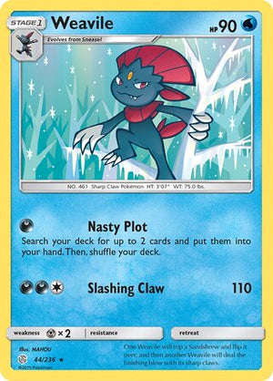 0044 Weavile Rare Cosmic Eclipse