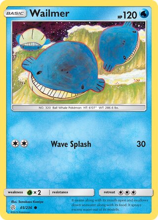 Wailmer #45/236 Common - Cosmic Eclipse Pokemon card