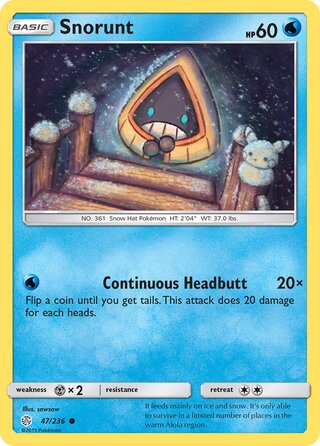 Snorunt #47/236 Common - Cosmic Eclipse Pokemon card