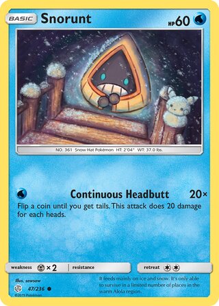 Pokemon Cosmic Eclipse Snorunt #47