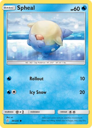 Spheal #49/236 Common - Cosmic Eclipse Pokemon card