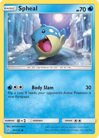 Spheal #50/236 Common - Cosmic Eclipse Pokemon card