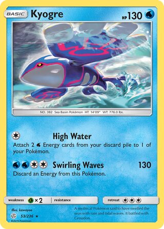 0053 Kyogre Rare Cosmic Eclipse