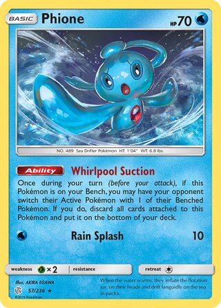 Phione #57/236 Rare - Cosmic Eclipse Pokemon card