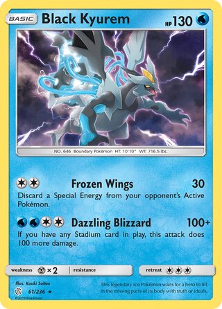 Kyurem #61/236 Holo Rare - Cosmic Eclipse Pokemon card