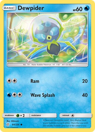 Pokemon Cosmic Eclipse Dewpider #64