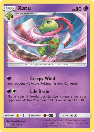 Xatu #79/236 Rare - Cosmic Eclipse Pokemon card