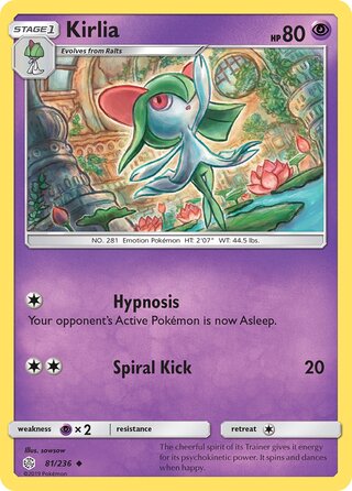 Kirlia #81/236 Uncommon - Cosmic Eclipse Pokemon card