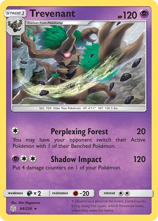 Trevenant #94/236 Rare - Cosmic Eclipse Pokemon card