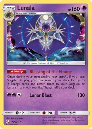 Pokemon Cosmic Eclipse Lunala #102