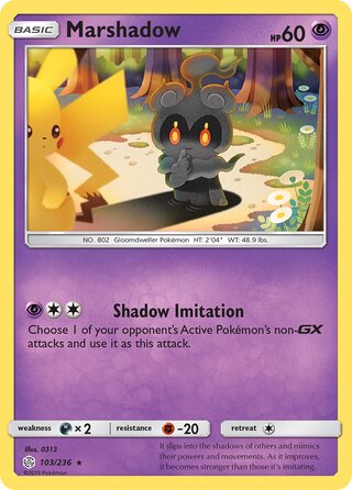 Marshadow #103/236 Rare - Cosmic Eclipse Pokemon card