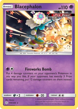 Blacephalon #104/236 Holo Rare - Cosmic Eclipse Pokemon card