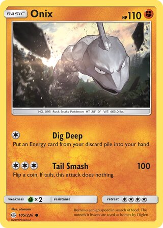 Pokemon Cosmic Eclipse Onix #105