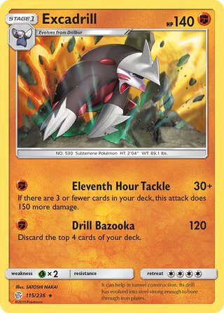 0115 Excadrill Holo Rare Cosmic Eclipse