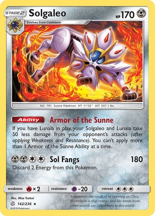 0142 Solgaleo Holo Rare Cosmic Eclipse