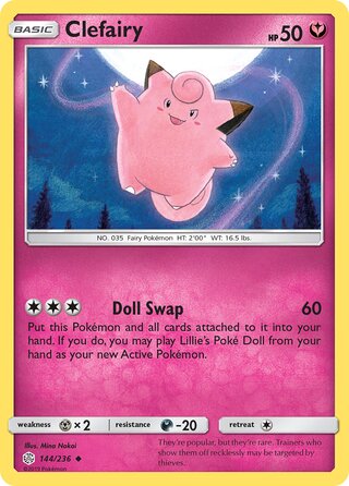 Clefairy #144/236 Uncommon - Cosmic Eclipse Pokemon card