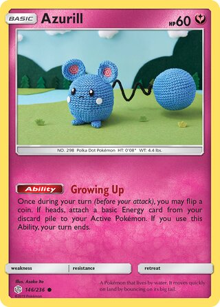 Azurill #146/236 Common - Cosmic Eclipse Pokemon card