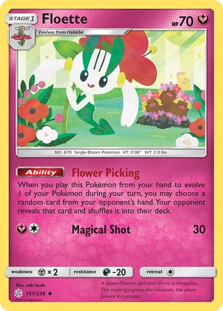 Floette #151/236 Uncommon - Cosmic Eclipse Pokemon card