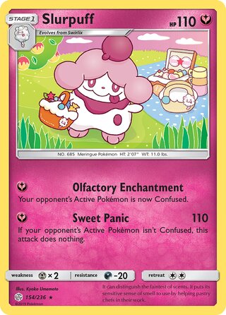 Slurpuff #154/236 Rare - Cosmic Eclipse Pokemon card