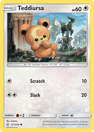 Teddiursa #171/236 Common - Cosmic Eclipse Pokemon card
