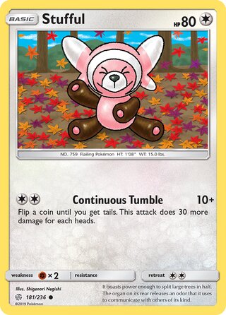 Stufful #181/236 Common - Cosmic Eclipse Pokemon card