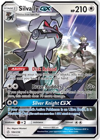 Pokemon Cosmic Eclipse Silvally GX #184