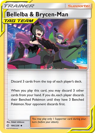 Bellelba & Brycen-Man #186/236 Uncommon - Cosmic Eclipse Pokemon card