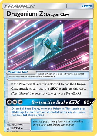 Dragonium Z: Dragon Claw #190/236 Uncommon - Cosmic Eclipse Pokemon card