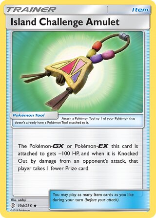 Island Challenge Amulet #194/236 Uncommon - Cosmic Eclipse Pokemon card