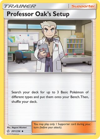 Professor Oak #201/236 Uncommon - Cosmic Eclipse Pokemon card