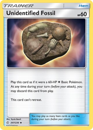 Unidentified Fossil #207/236 Uncommon - Cosmic Eclipse Pokemon card