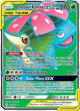 Pokemon Cosmic Eclipse Venusaur & Snivy GX #210