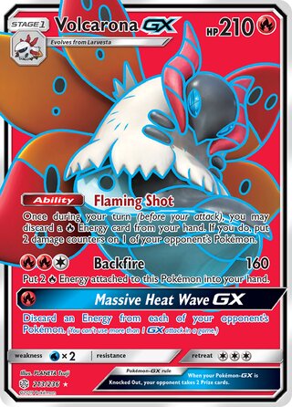 Volcarona GX #213/236 Ultra Rare - Cosmic Eclipse Pokemon card