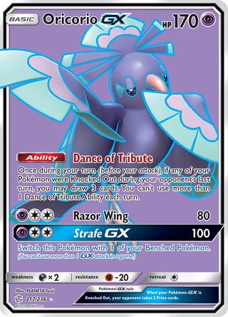 Pokemon Cosmic Eclipse Oricorio GX #217