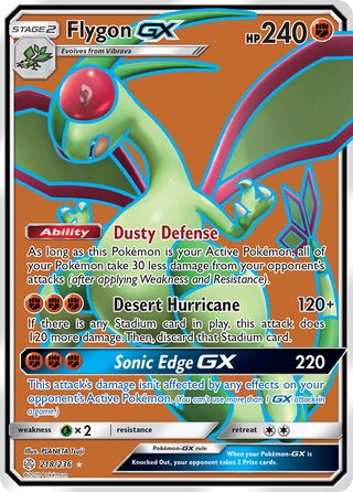 Pokemon Cosmic Eclipse Flygon GX #218