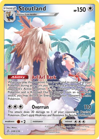 Stoutland #248/236 Secret Rare - Cosmic Eclipse Pokemon card