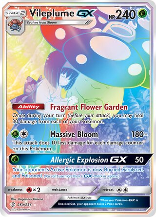 Pokemon Cosmic Eclipse Vileplume GX #250