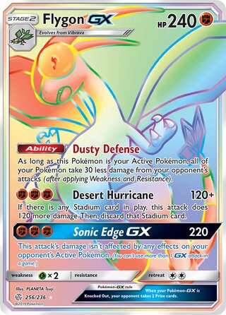 Pokemon Cosmic Eclipse Flygon GX #256